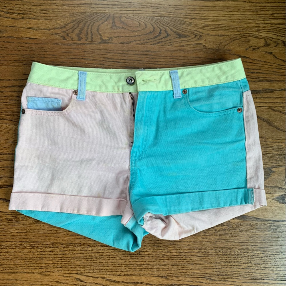 Forever 21 Pastel Colorblock Shorts